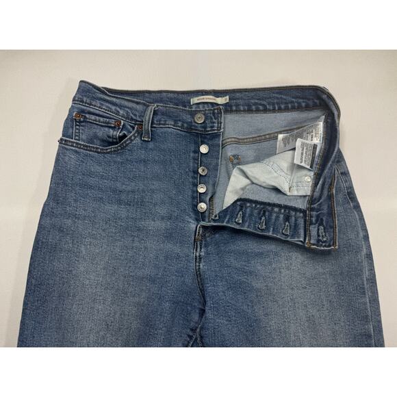 Levi's Women's Wedgie Straight Leg Button Fly Blue Denim Jeans - Size 31x28 - Picture 2 of 8